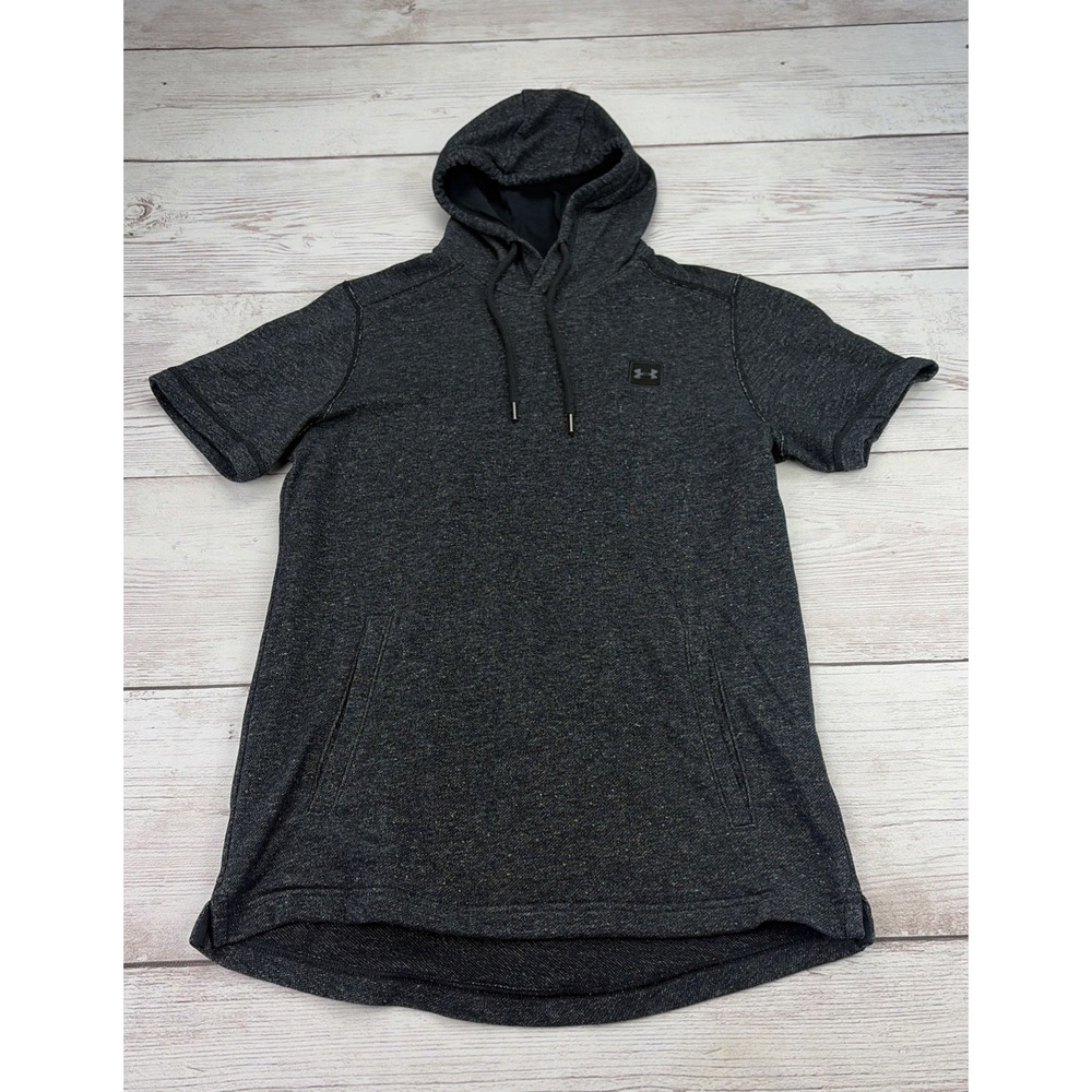 Under Armour Men's M Hoodie Short Sleeve Sweatshirt Fitted Gray Pocket Exercise